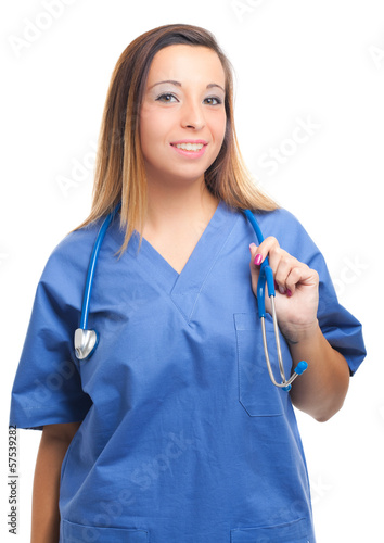 Photo: Nurse isolated on white Nurse isolated on white