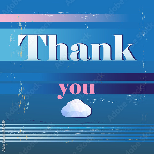 Vector: Thank you card , with font Thank you card , with font