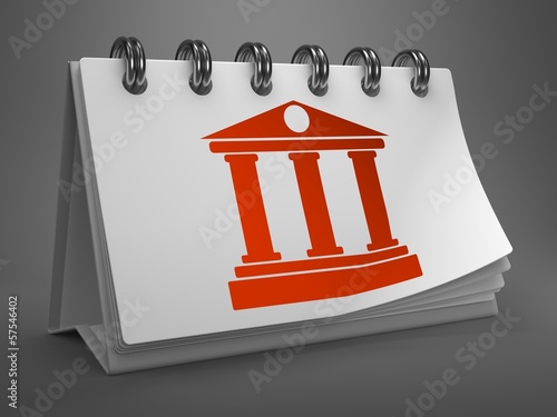 Illustration: Desktop Calendar with Red Icon. Desktop Calendar with Red Icon.