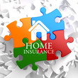 Insurance - Home Icon on Multicolor Puzzle. Insurance - Home Icon on Multicolor Puzzle.