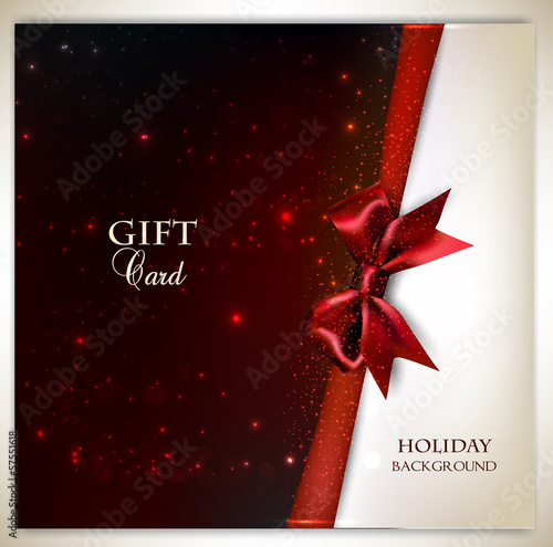 Vector: Elegant holiday background with red bow and place for text. Vect Elegant holiday background with red bow and place for text. Vect