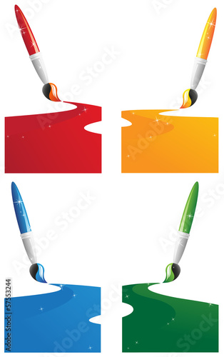 Vector: Brushes and paint Brushes and paint