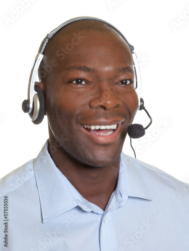 Photo: Laughing african operator Laughing african operator