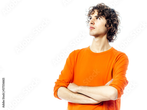 Photo: young man looking up portrait young man looking up portrait