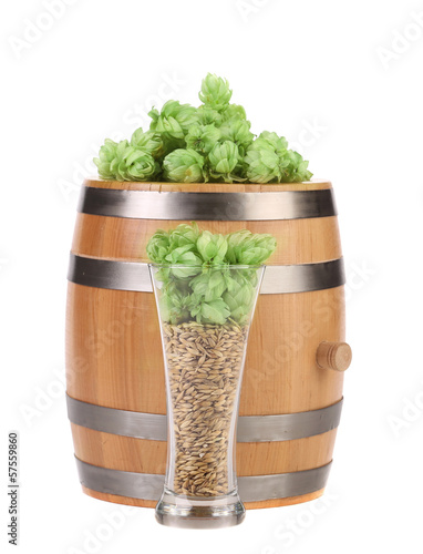 Photo: Barrel mug with barley hop. Barrel mug with barley hop.