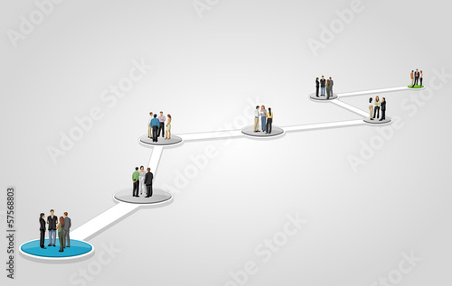 Vector: Template for brochure with business people on work flow Template for brochure with business people on work flow