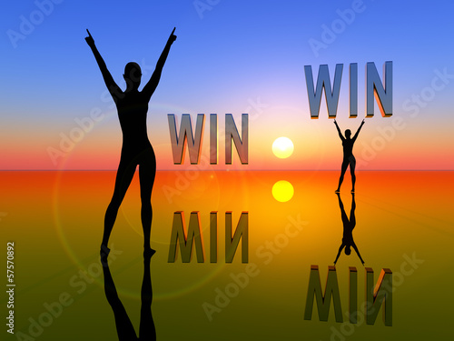 Illustration: Win Win Situation for two young attractive women Win Win Situation for two young attractive women
