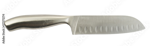 Photo: Stainless steel kitchen knife isolated Stainless steel kitchen knife isolated