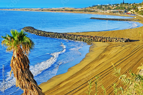 Photo: Playa del Ingles beach in Maspalomas, Gran Canaria, Spain Playa del Ingles beach in Maspalomas, Gran Canaria, Spain