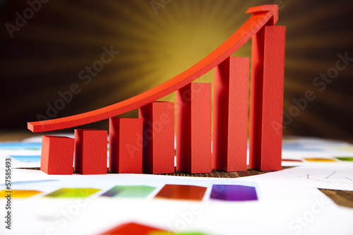 Photo: Graph diagram and sunshine Graph diagram and sunshine