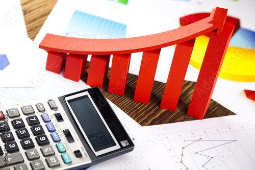 Photo: Business graph on chart Business graph on chart