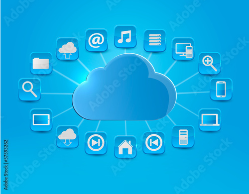 Vector: Cloud Computing concept background with icons. Vector illustrati Cloud Computing concept background with icons. Vector illustrati