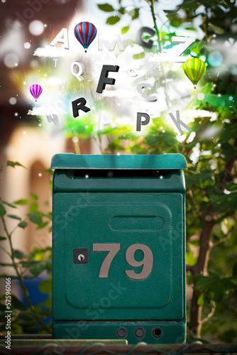 Photo: Post box with colorful letters Post box with colorful letters