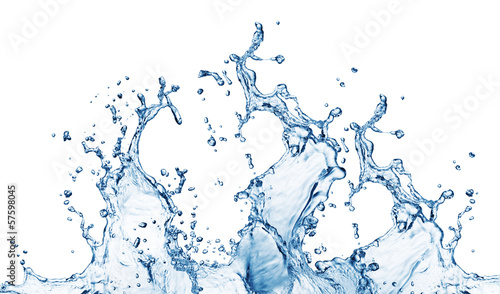 Photo: blue water splash isolated blue water splash isolated