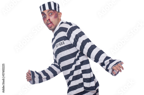 Photo: Prisoner with bad bruises on white Prisoner with bad bruises on white