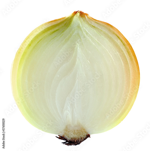 Photo: sliced onion on white background sliced onion on white background