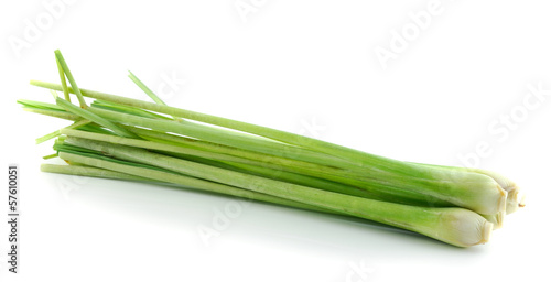 Photo: Lemon grass on white background Lemon grass on white background