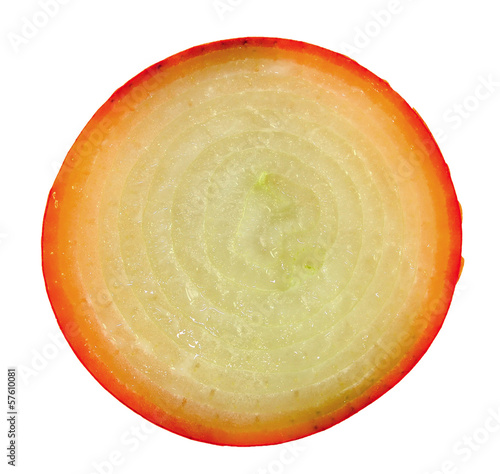 Photo: sliced onion on white background sliced onion on white background