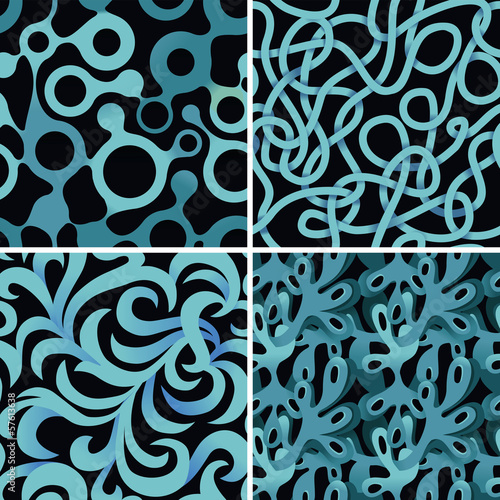 Vector: vector set of abstract psychedelic patterns vector set of abstract psychedelic patterns