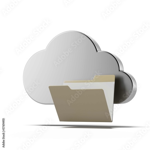 Illustration: Cloud computing and folder Cloud computing and folder