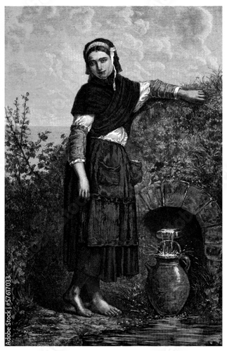 Illustration: Woman : Traditional Peasant - 19th century Woman : Traditional Peasant - 19th century