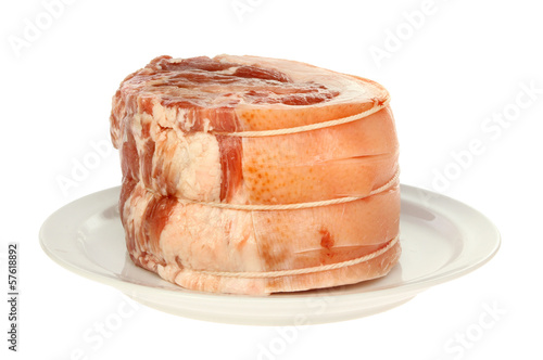 Photo: Uncooked pork joint Uncooked pork joint