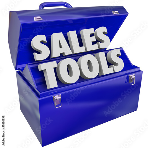 Illustration: Sales Tools Words Toolbox Selling Technique Scheme Sales Tools Words Toolbox Selling Technique Scheme