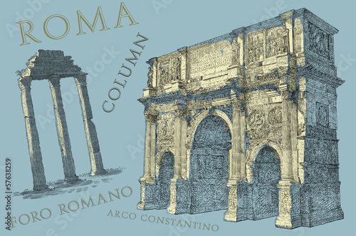 Photo: Roma view illustration Roma view illustration