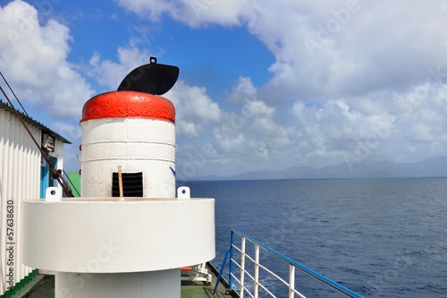 Photo: Closeup of the funnel of a boat Closeup of the funnel of a boat