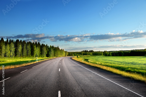 Photo: Asphalt road in forest Asphalt road in forest