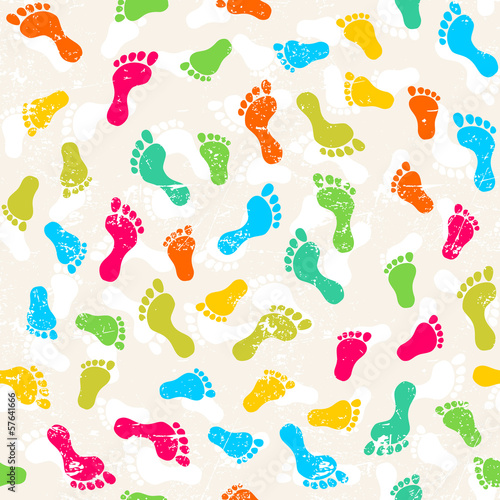 Vector: Seamless vector background with human footprints Seamless vector background with human footprints
