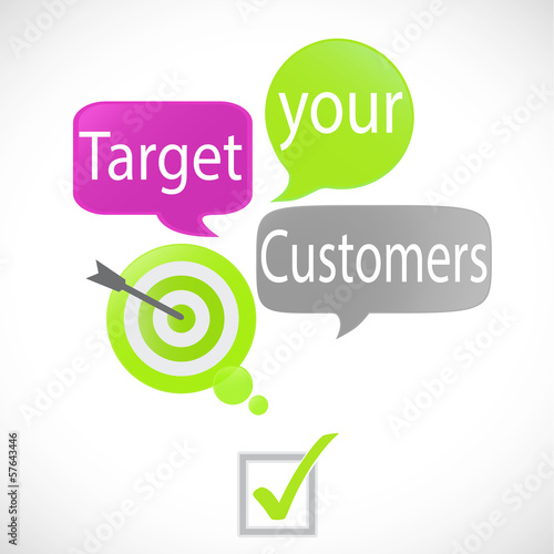 Vector: bulles vert fuchsia : target your customers (anglais) bulles vert fuchsia : target your customers (anglais)