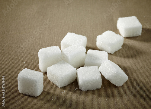 Photo: White sugar cubes White sugar cubes