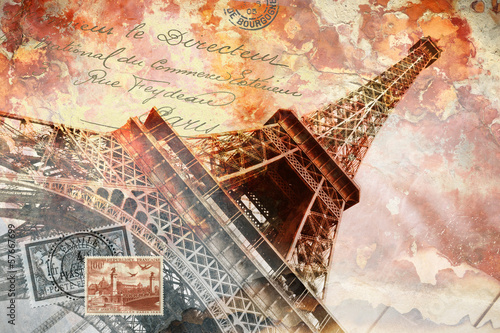 Photo: Eiffel tower Paris, abstract digital art Eiffel tower Paris, abstract digital art