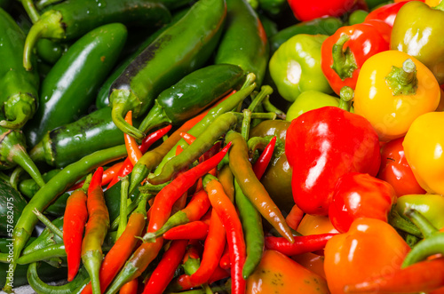 Photo: Hot peppers on display ready to use Hot peppers on display ready to use
