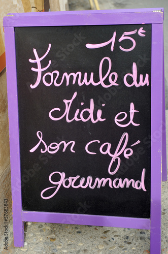 Photo: Outside menu sign Outside menu sign