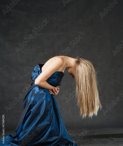 Photo: Portrait of a beautiful girl with flying blond hair Portrait of a beautiful girl with flying blond hair