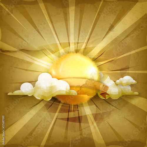 Vector: Sun, old style background Sun, old style background