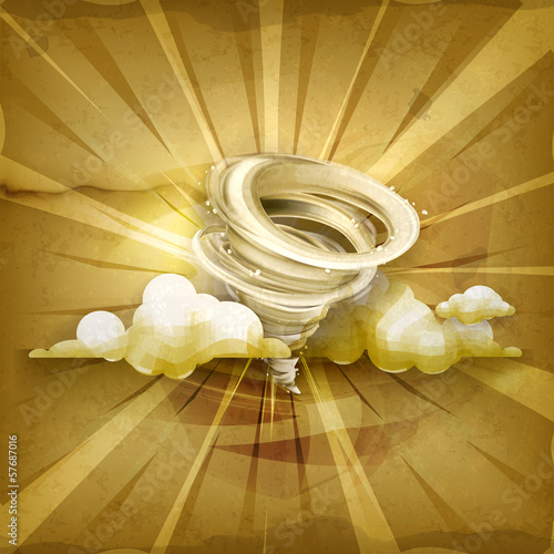 Vector: Tornado, old style background Tornado, old style background