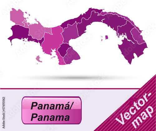 Vector: Grenzkarte von Panama mit Grenzen in Violett Grenzkarte von Panama mit Grenzen in Violett