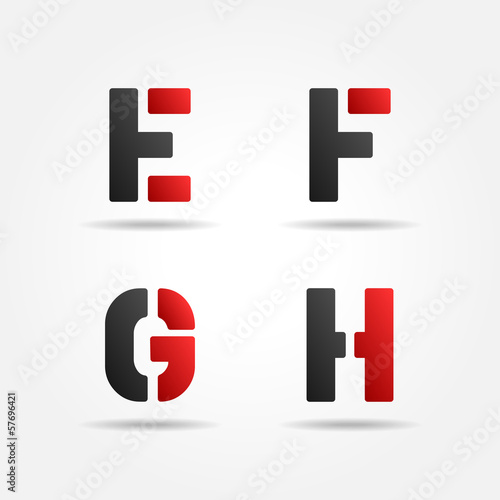 Vector: efgh red stencil letters efgh red stencil letters