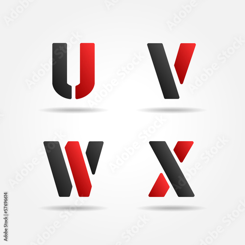 Vector: uvwx red stencil letters uvwx red stencil letters
