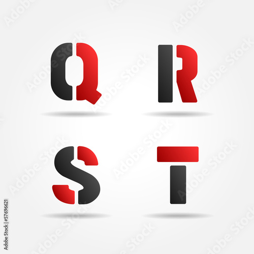 Vector: qrst red stencil letters qrst red stencil letters
