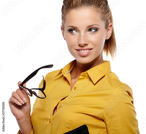 Photo: business woman in glasses business woman in glasses