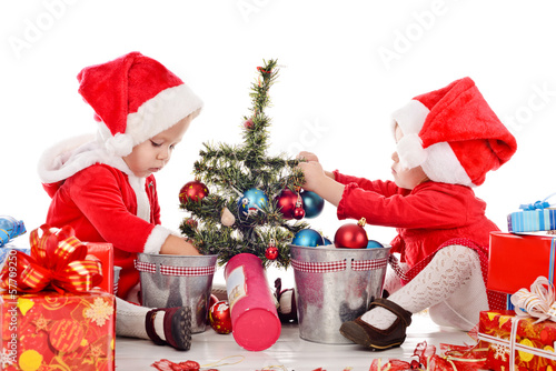 Photo: two santa helpers two santa helpers
