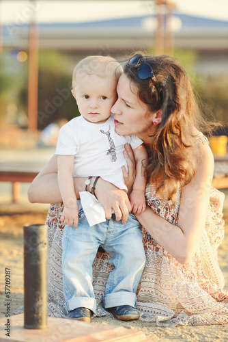 Photo: baby boy with mother baby boy with mother