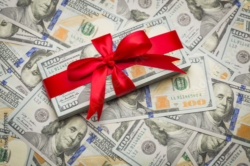 Photo: Gift Wrapped Newly Designed U.S. One Hundred Dollar Bills Gift Wrapped Newly Designed U.S. One Hundred Dollar Bills