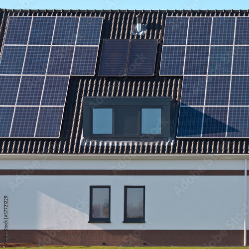 Photo: Solar panels on a modern house Solar panels on a modern house
