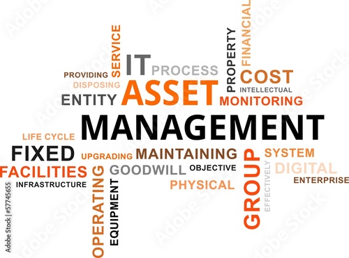 Vector: word cloud - asset management word cloud - asset management