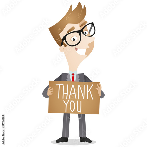Vector: Businessman, sign, THANK YOU Businessman, sign, THANK YOU